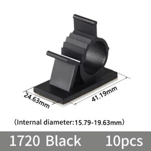 MUSASI 10Pcs Tự dính Kẹp tổ chức dây cáp Có thể điều chỉnh Nhựa Kẹp quản lý dây cáp Lắp đặt không cần dụng cụ Kẹp giữ dây điện Quản lý dây cáp bàn làm việc