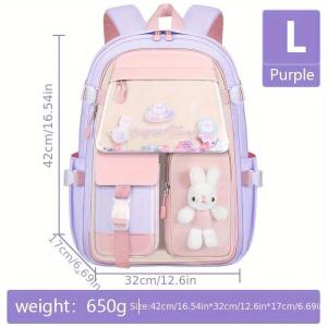 Cute Fashion Backpack for Girls Waterproof Lightweight Durable School Bag with Multiple Pockets for Students