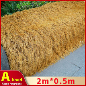 2m x 20m synthetic grass roof yellow artificial grass bar house terrace party thatch roof decoration