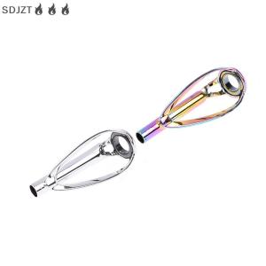 ZZ🔥🔥🔥 1ชิ้นแหวนนำปลายด้านบนสีเงิน สีรุ้งปราศจากการพันกันสำหรับคันเบ็ดแบบสปินนิ่ง
