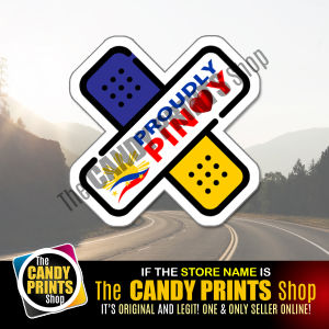 PROUDLY PINOY - JDM Styled Vinyl (Non-magnetic) Car Stickers Crossed Band Aid Design (Waterproof)