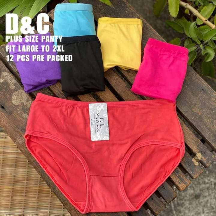 12 Pcs big size 3XL-5XL-7XL cotton Simple women THAILAND Panty Plain  underwear for lady BIG SIZE(0088)