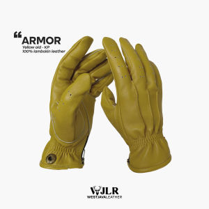 WJ Leather - Sarung Tangan Kulit Armor - Kuning Tua