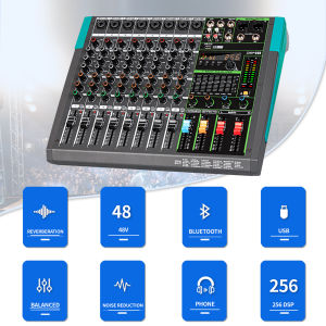 Professional Audio Mixer Depusheng MG8 8 Channel Sound Board Console DJ Mixing Desk System Interface Built-in 256 Reverb Effect