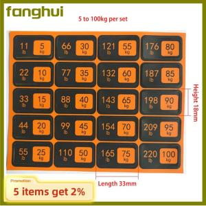 fanghui สติกเกอร์น้ำหนักติดพื้นหลังสีดำสีขาวขนาด4.5กก. ถึง150กก. สำหรับฝึกความแข็งแรงในยิม