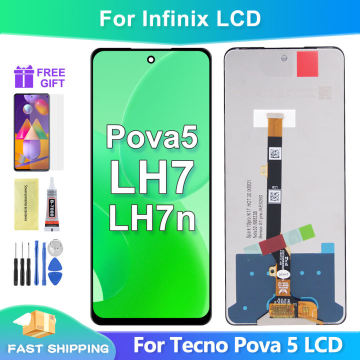 Original LCD For Tecno Pova 5 LH7 / LH7n LCD Touch Screen Display Digitizer Assembly Replacement