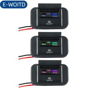 E-WOITD Nhanh chóng phí PD Loại C kép USB cổng xe bus sạc Ổ cắm adapter 12V 24V USB Power Panel với Swith cho Marine xe máy
