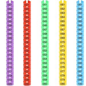 SDFSF 100pcs Portable Poultry Leg Tags Mixed Colour Plastic Band Foot Ring Durable with Number Letter Poultry Ankle Bands Pigeon Supplies