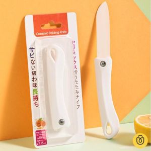 Pisau Dapur Lipat Portable Keramik Travel Potong Memotong Buah Sayur Folding Ceramic Knife