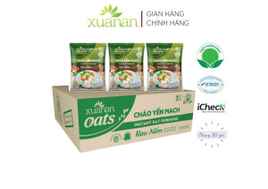 Thùng 30 Gói Cháo Yến Mạch Rau Nấm Xuân An 40G [chay dùng được] (Tặng Kèm 5 Gói  )