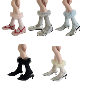 Women Ankle Socks Princesses Socks Ruffle Frilly Crew Socks Middle Tube Socks Cotton Bootie Socks Stundets Girls Socks