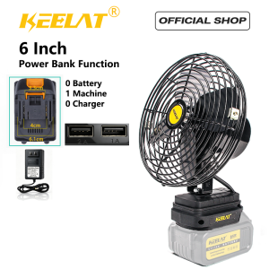 KEELAT KMCF01 6/8” inch Portable Fan High Power Outdoor Desktop Cooling Fans Adjustable Cordless Fan