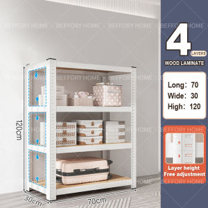 Metal Powder Coated Shelf Tool Storage & Shelving Multi-Purpose 3/4/5-Layer Steel Rack 50x30x60cm/70x30x180cm