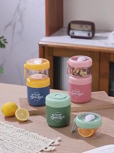 Portable Stainless Steel Soup Cup Breakfast Oat Milk Fruit Salad Sealed Bowl with Lid Spoon Insulated Soup Thermos Container2026