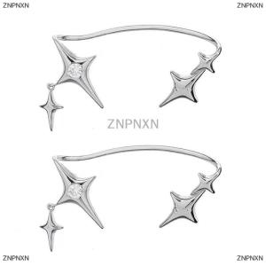 [COD] ZNPNXN 1Pair Fashion Color Star Clip Ear Cuff Earrings for Women Zircon No Trendy Ear Clip Gothic Irregular Earcuff Earring Jewelry