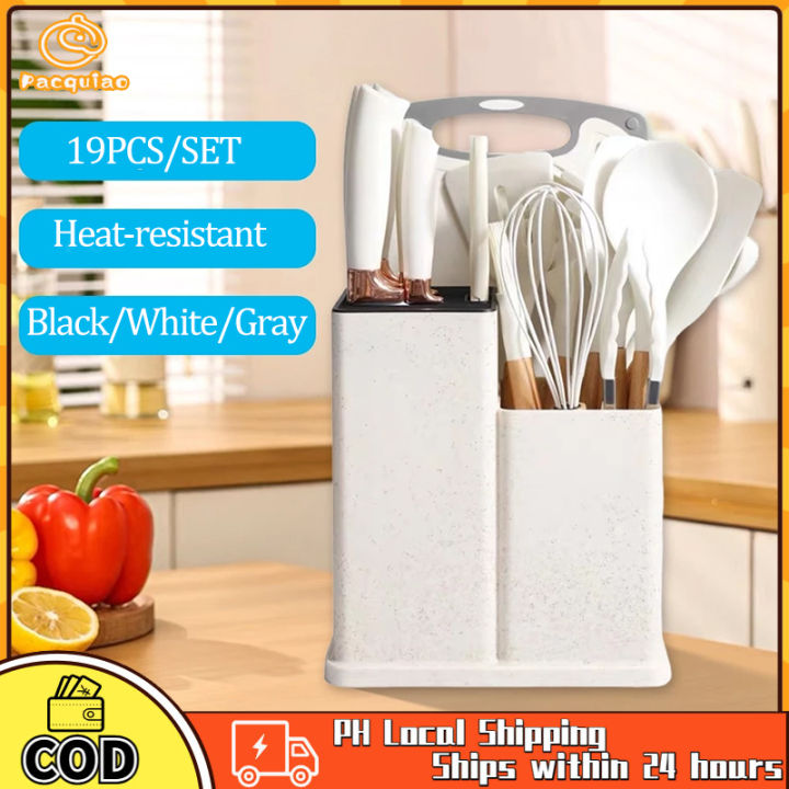 Wooden%20Handle%20Silicone%20Kitchenware%20Set%2019-piece%20Cooking%20Spatula%20Colorful%20Non-stick%20Chef's%20Cooking%20Tools%20Set%20-%20Heat-resistant%20Nonstick%20Utensils%20Kitchen%20-%20Image%202