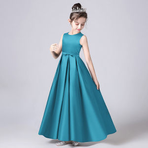 [READY STOCK]Girls Childrens Dress Piano Playing Long Chorus Evening Dress Flower Girl Host Princess Costume for Piano Performance
