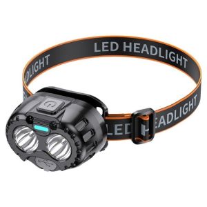 CANICECA USB Rechargeable LED Headlamp Mini Plastic Head Flashlight Portable Hands-Free Powerful Headlamp Outdoor Use