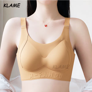 KLAME เสื้อชั้นในดันทรงไร้รอยต่อของผู้หญิงไม่มีแหวนเหล็กดันถ้วยที่คงที่ขนาดพิเศษ
