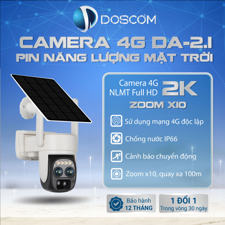 Dascom Camera Camera 4G Mini Doscom DA-2.1 Sử Dụng Năng Lượng Mặt Trời Giám Sát An ...