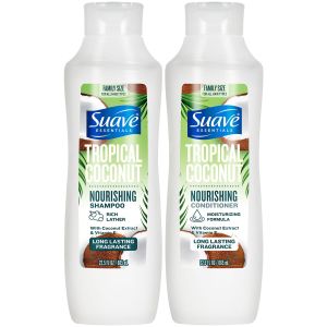 Suave Shampoo and Conditioner Set Tropical Coconut – Everyday ing Formulas with Botanical Extract and Vitamin E 22.5 OZ Ea (2 Piece Set)