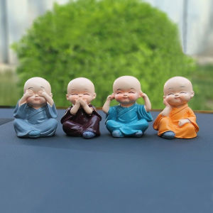 4Pcs Kung Fu Little Monk Figurines See Hear Speak Do No Evil