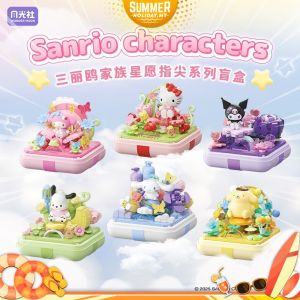 Wonder Moon Block 803303 6IN1 Eternal Flower Ring Box Sanrio Characters Series Gift Decoration Building Brick Toy