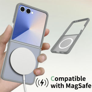 New Case for Samsung Galaxy Z Flip 7 Phone Case Luxury Support in Wireless Charging Flip Cover for Samsung Z Flip 6 Phone Cover