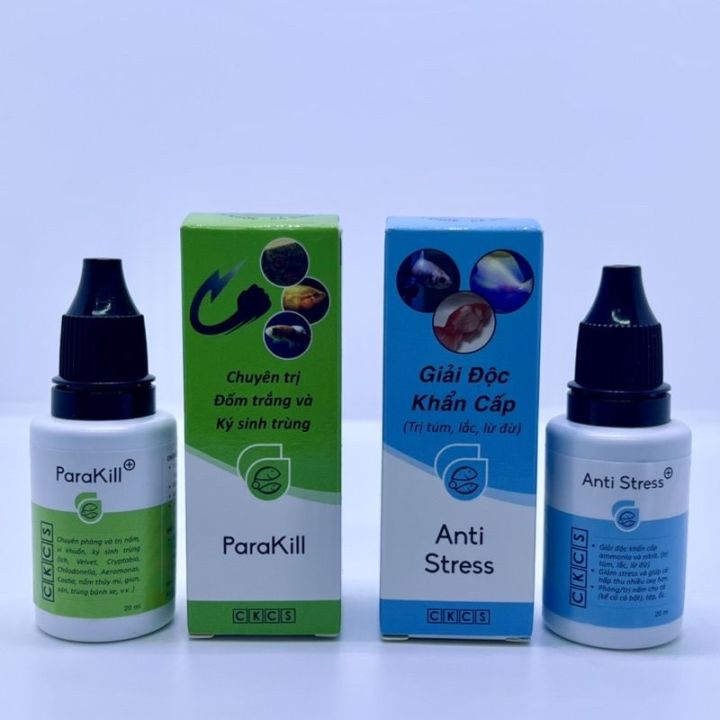 Bộ sản phẩm ParaKill & Anti Stress Dưỡng cá và phòng các loại nấm cho ...