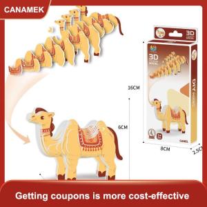 【CANAMEK】 1 bộ trẻ em giáo dục Montessori đồ chơi vui DIY Hướng dẫn lắp ráp ba chiều mô hình động vật 3D giấy câu đố đồ chơi cho bé trai cô gái