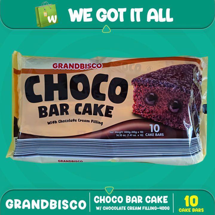 GrandBisco Choco Bar Cake Chocolate Cream Filling 40g x 10 Snack ...