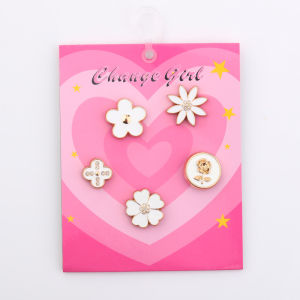 Metal shoes charm cross set Shoe Buckle Hole Shoe Accessories set White Alloy Flower Fashion Shoes Accessories