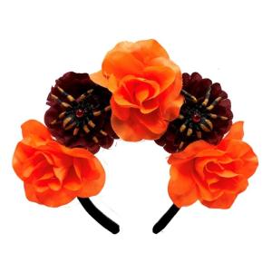 Skull Spiders Flower Headwear Party Halloween Bride Headpiece Spiders Bride Hair Hoop for Live Show Role Play