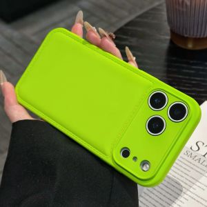 Luxury Solid Silicone Soft Shockproof Phone Case for iPhone 17 16 15 14 13 Pro Max Bumper Armor Candy Bright Color Airbag Cover