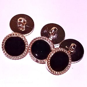 Kancing Baju Wanita Warna Hitam Kombinasi Emas Kode 020205