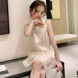 LOBER ชุดเด็กโต ชุดเดรสเด็กหญิง 3-12ปี ชุดขาวของสาวๆ เดรสสไตล์ชาแนล ชุดฝอย ชุดเจ้าหญิง เสื้อผ้าเด็กโต เสื้อผ้าเด็กผญ