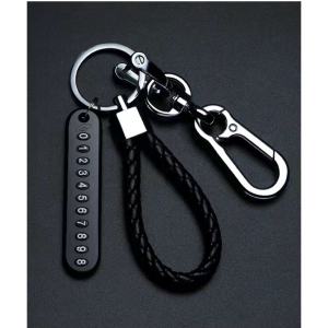 Car Keychain Anti-lost Phone Number Plate Car Motorcycle Keychain Pendant Keyring Key Chain