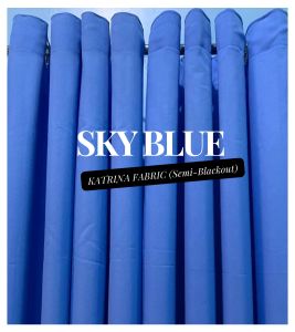 SKY BLUE Aesthetic Plain Curtain 100% Katrina Fabric Curtain for Indoor Windows Office Bedroom 6feet - 7feet Long