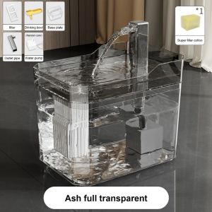 Pets Water Dispenser Transparent Auto Filter Pet Live Water Flow Drinker Mute Automatic Circulation Cat Drinker Bowl