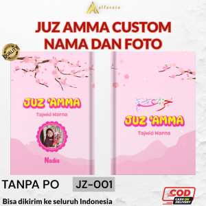 JUZ AMMA Custom Nama Dan Foto Full Color Soft cover(Free Tulis Nama Dan foto di Cover) I Juz Amma JZ-001 Tajwid Warna 7 in
