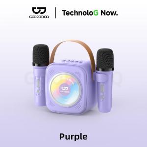 GOOJODOQ Wireless Bluetooth Speaker with Dual Wireless Microphones RGB Rhythm Lighting Multi-Playback Long-Lasting Battery Life Type-C Charging Home KTV
