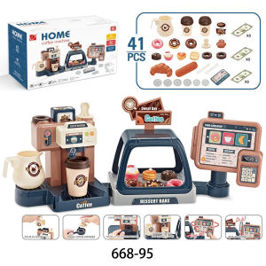 Baby Toddler Kids 3-in-1 Toy Coffee Machine Pretend Play w Lights & Sound Effects 668-95