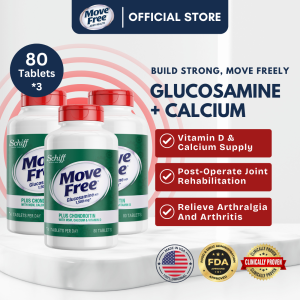 Move Free Glucosamine HCI 1500mg Plus Chondroitin with MSM Calcium & Vitamin D Middle-aged and Elderly Joint Health Supplement 80CT*3