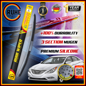 Ruhe Wiper Hyundai Sonata YF 2010 - New Present Original High Quality Mugen Silicone Car Wiper Silicon Kereta Wischer Windshield OEM Wiper Blade Glass Effervescent Cleaner Car Accessories Aksesori Wiper Kereta Viper (1 Sets)