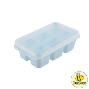 MaxPlus 6 Grids Ice Cube Mold with Lid Square Tray for Ice Cream Whiskey Cocktail Cold Drink Soft bottom