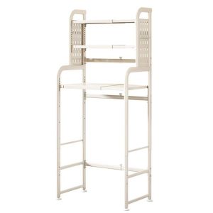 Washing Machine Rack Roller Flip Toilet Rack Upper Bathroom Stretchable Storage Cabinet