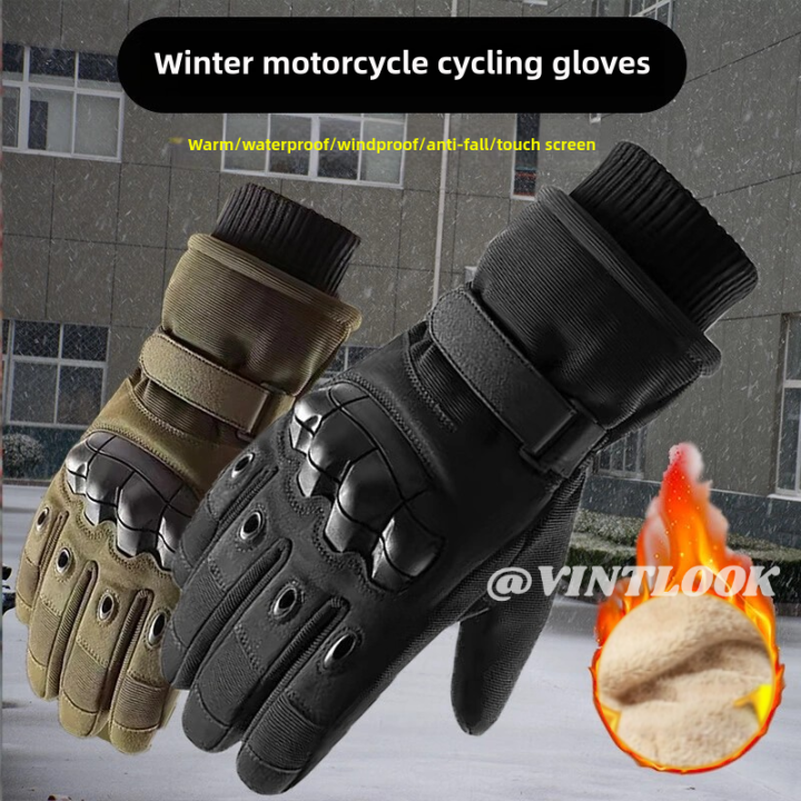 Găng tay xe máy vintlook, nam mùa đông và nữ đầu máy đi xe ngoài trời ...