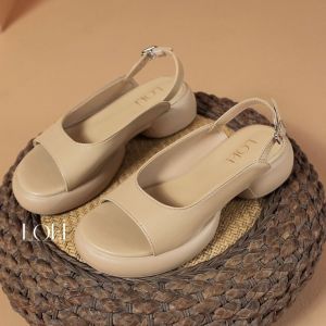 LOEI Kyra Heels Mules Wanita Kekinian Sendal Heels Tali Sendal Hak Korean Style 929