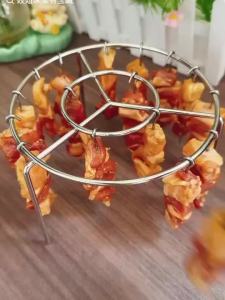 【超好用】不锈钢专用新款空气炸锅吊挂烤36串圆形家庭户外烧烤架