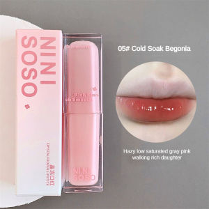 Tattielove Ninisoso Crystal Frozen Lipstick Nourishing Silky Lip Gloss Nude Light Water Plump Moisturizing Long Lasting Lipstick Makeup